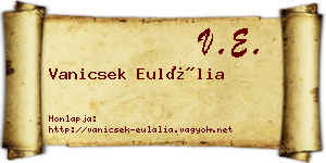 Vanicsek Eulália névjegykártya